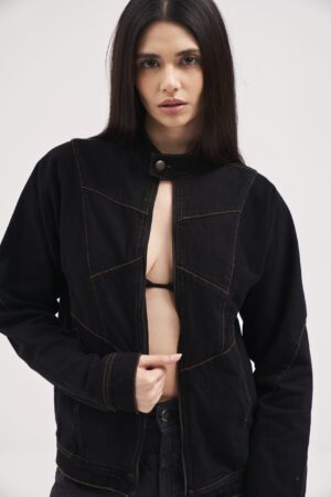 Denim Biker Overshirt/ Jacket